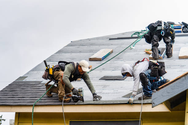 Professional Gutter Installation technician working in New Braintree, MA